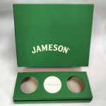 Flush Lid Green Whiskey Box with Inner Tray.